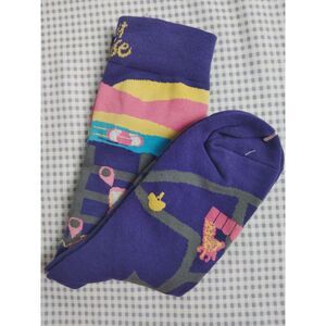 Womens Novelty Crew Socks Visit Boise Idaho Whimsical City Graphics NWOT